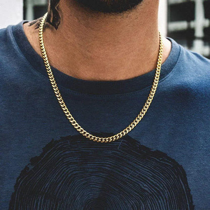 Vintage Gold Cuban Chain Necklace for Men: A Timeless Classic in Stainless Steel - Man Gifts Shop