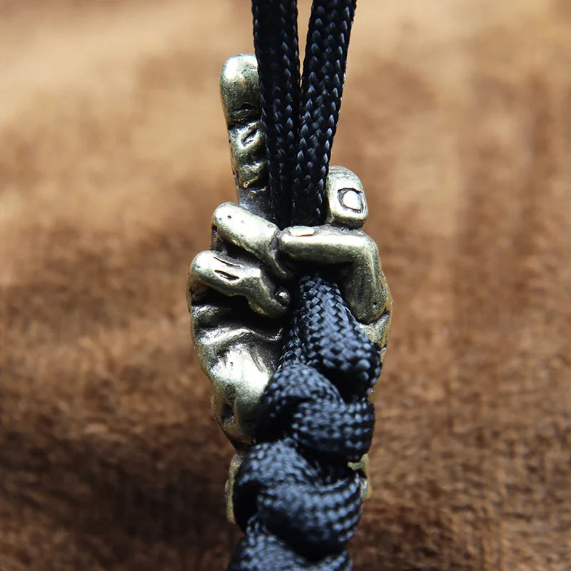 Brass Hand With Erect Middle Finger Up Paracord Beads EDC - Man Gifts Shop