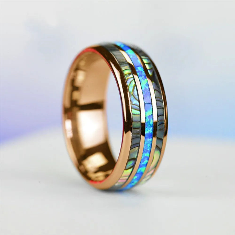 8mm Rose Gold Color Tungsten Men Stainless Steel Ring - Man Gifts Shop