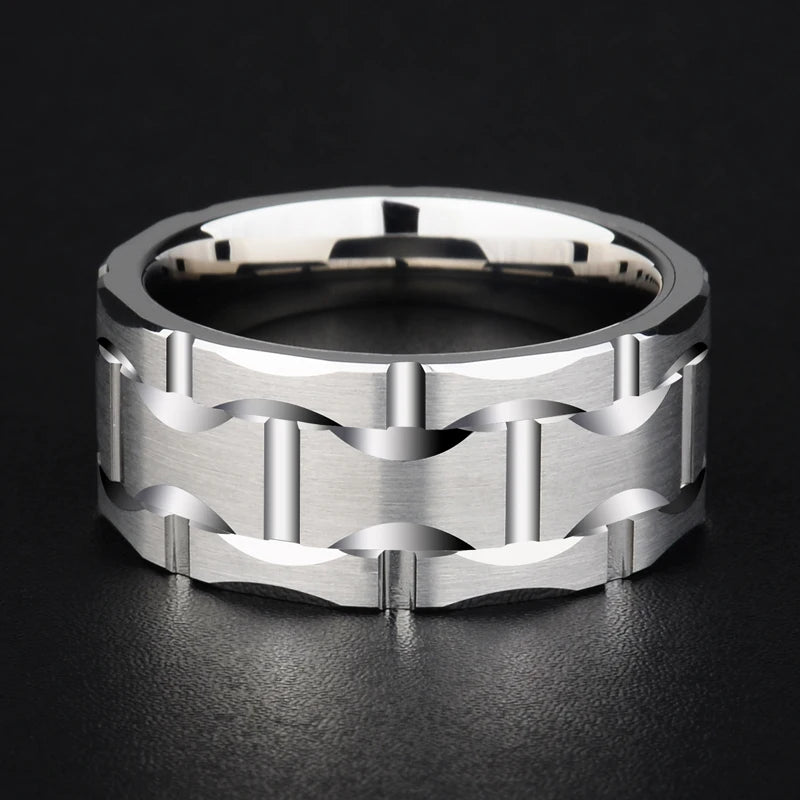 Bold Statement Ring: Tungsten 10mm Carbide Elegance - Man Gifts Shop