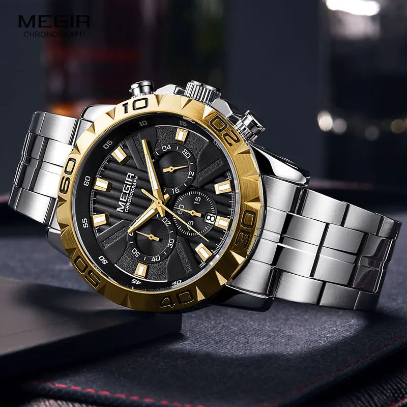 Original MEGIR Men's Business Chronograph Quartz Relogios Masculino Waterproof Luminous Watch - Man Gifts Shop