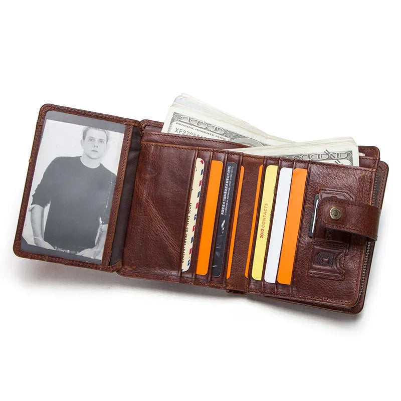 MGS Genuine Leather RFID Vintage Wallet for Men With Coin Pocket - Man Gifts Shop