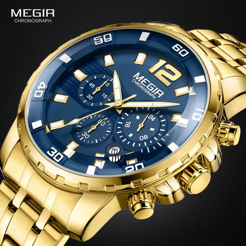 Original MEGIR Men's Stainless Steel Quartz Watch - Man Gifts Shop