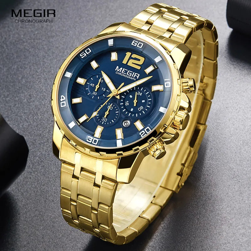 Original MEGIR Men's Stainless Steel Quartz Watch - Man Gifts Shop