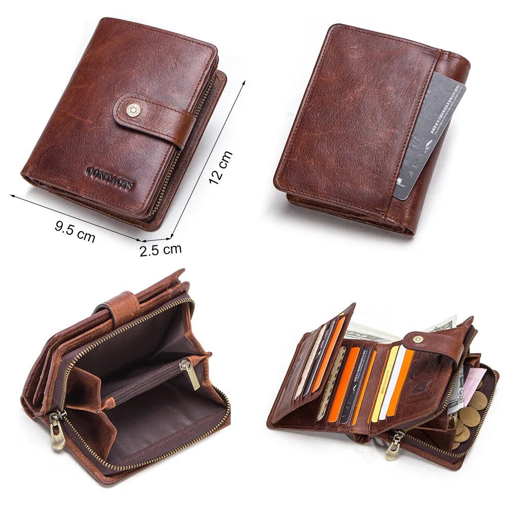 MGS Genuine Leather RFID Vintage Wallet for Men With Coin Pocket - Man Gifts Shop