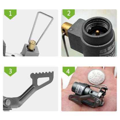 Compact Outdoor Gas Stove: Portable Mini Pure Titanium Camping Burner for Survival & Picnics