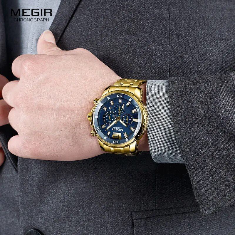 Original MEGIR Men's Stainless Steel Quartz Watch - Man Gifts Shop