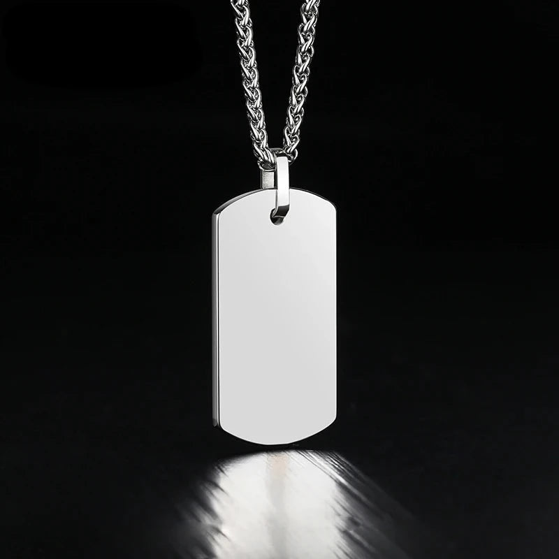 Elevate Your Style: Classic Tungsten Inlay Pendant Necklace for Men with CZ Stones and Titanium Steel Cuban Chain - Man Gifts Shop