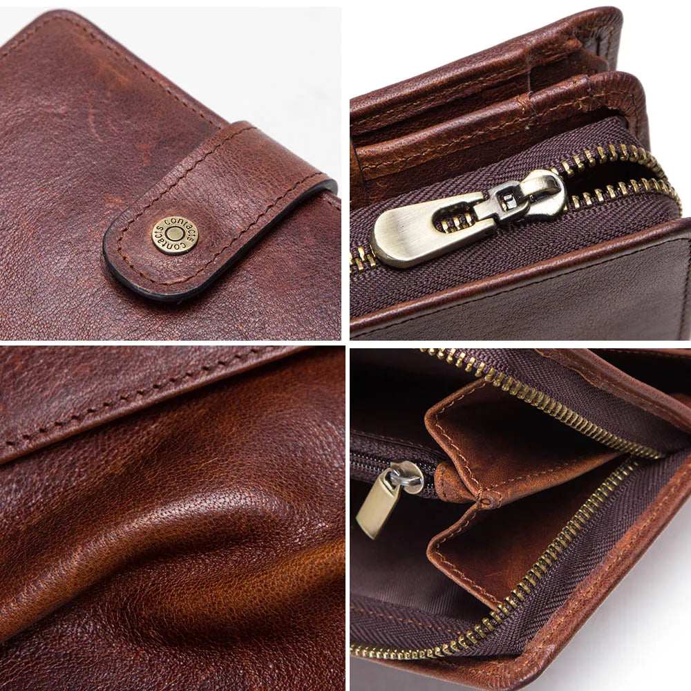 MGS Genuine Leather RFID Vintage Wallet for Men With Coin Pocket - Man Gifts Shop