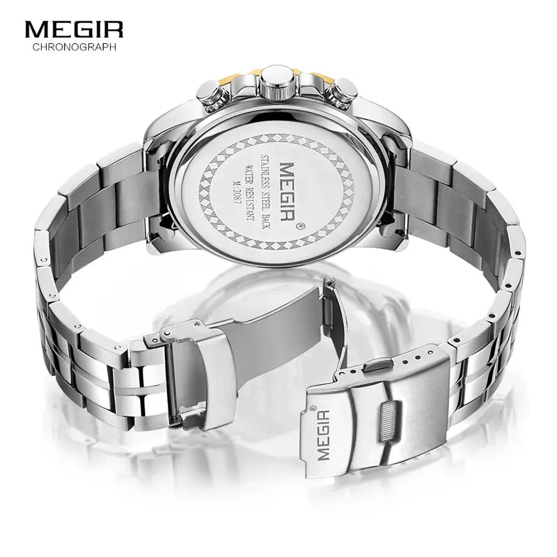 Original MEGIR Men's Business Chronograph Quartz Relogios Masculino Waterproof Luminous Watch - Man Gifts Shop