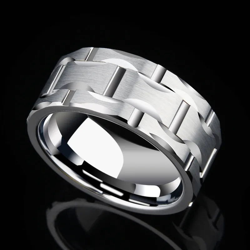 Bold Statement Ring: Tungsten 10mm Carbide Elegance - Man Gifts Shop