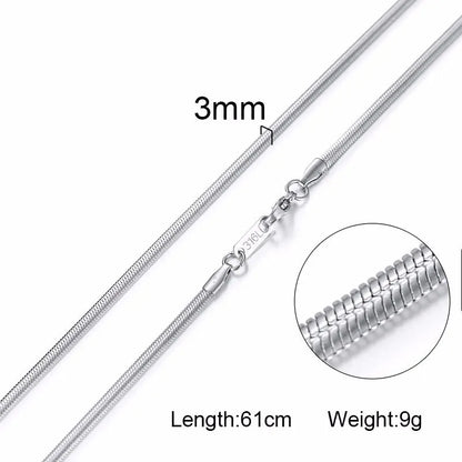 Solid Snake Style: MGS 3-6MM Stainless Steel Men's Necklace with Unique Chain Designs - Man Gifts Shop