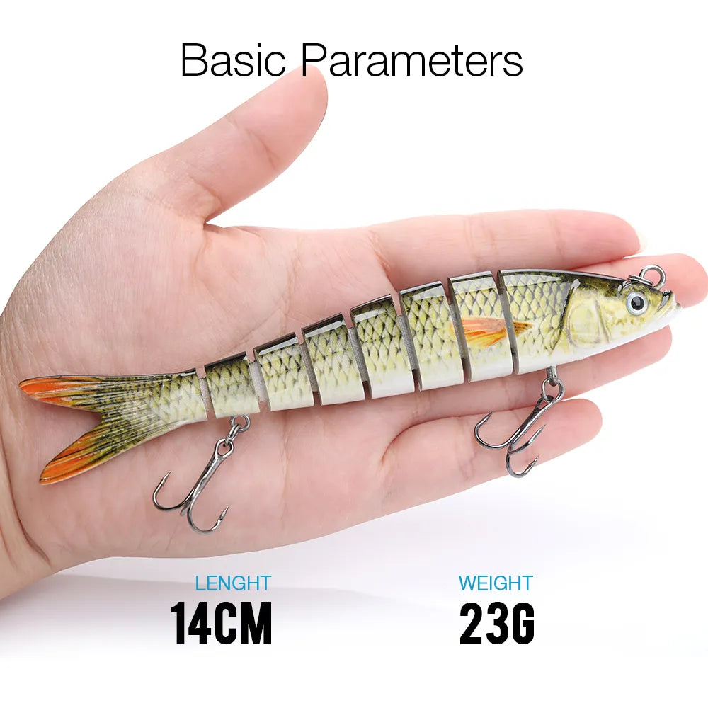 MGS 10/14cm Sinking Wobblers Fishing Lures Jointed Crankbait Swimbait 8 Segment Hard Artificial Bait For Fishing Tackle Lure - Man Gifts Shop