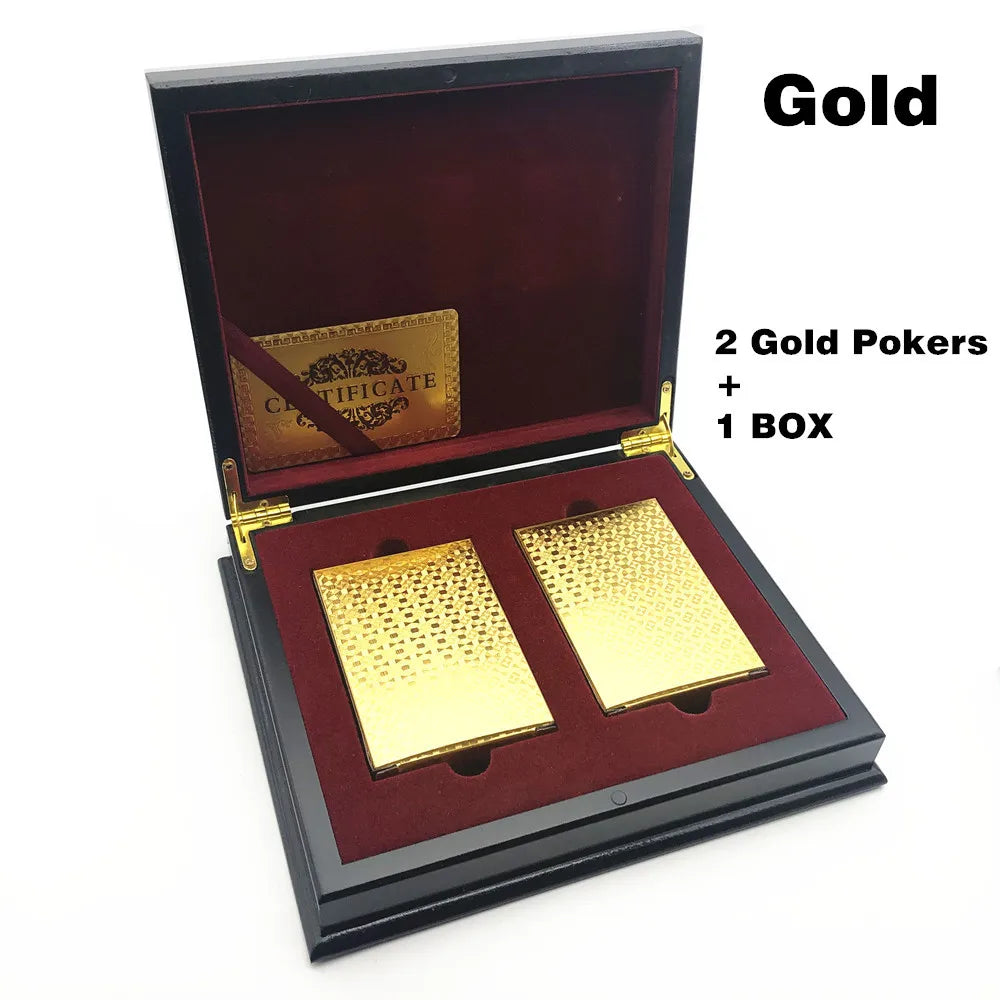 MGS 2 Waterproof Decks Plastic Poker With 1 Wooden Box - Man Gifts Shop