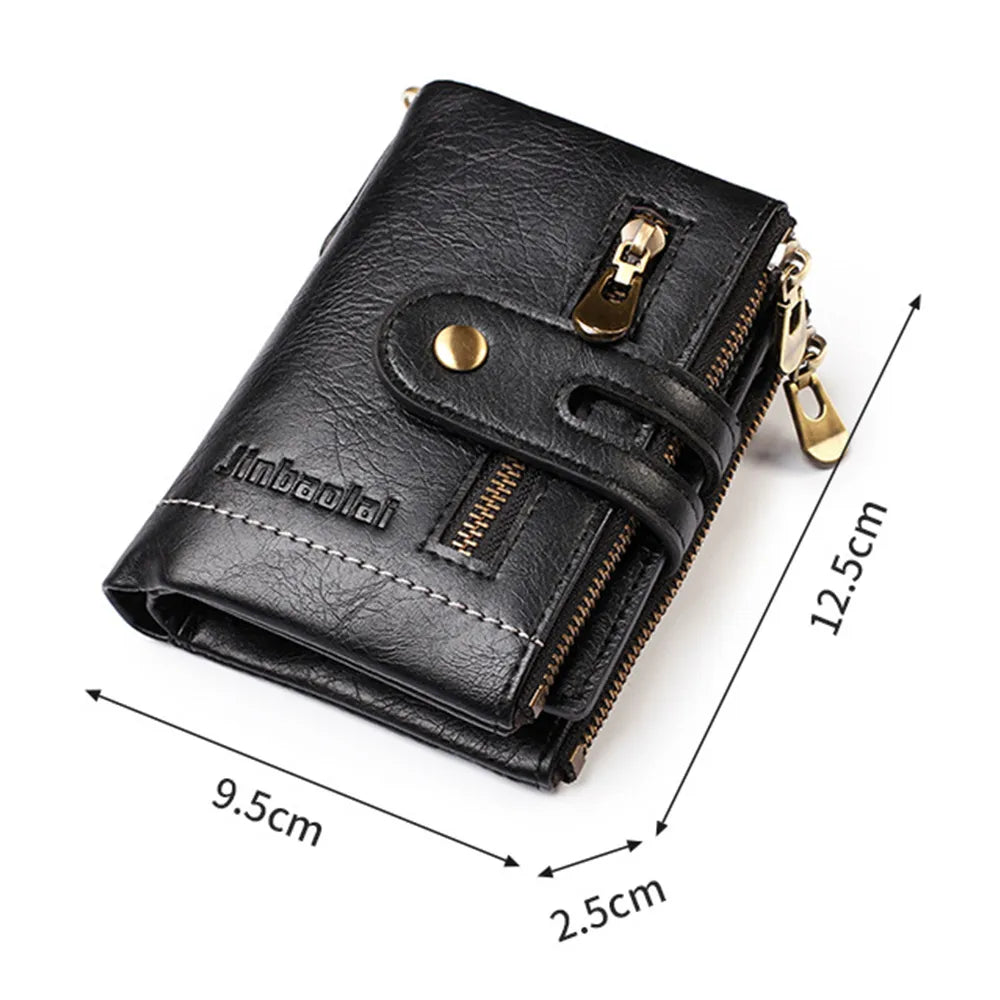 Retro PU Leather Short Card Holder Luxury Men's wallet High Quality - Man Gifts Shop