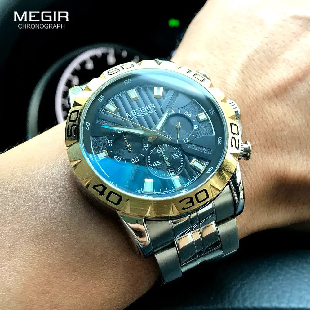 Original MEGIR Men's Business Chronograph Quartz Relogios Masculino Waterproof Luminous Watch - Man Gifts Shop