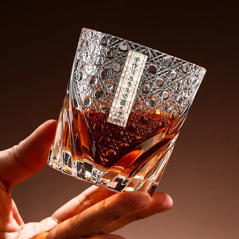 Japanese style embossed whiskey glass - Man Gifts Shop