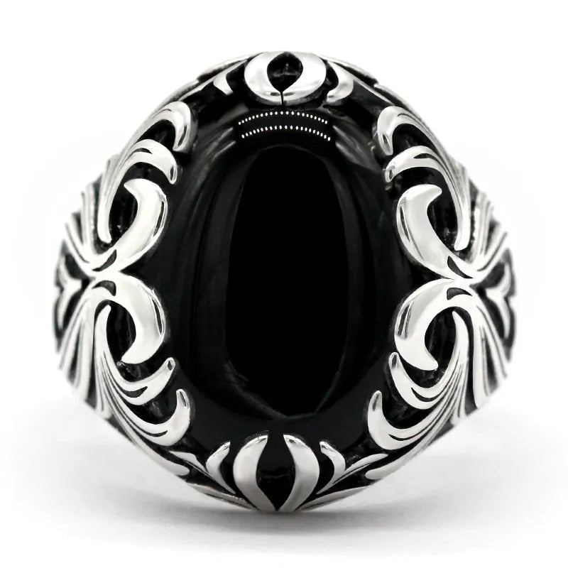 Embrace Timeless Elegance with the MGS Turkish Black Agate Ring for Men - Man Gifts Shop