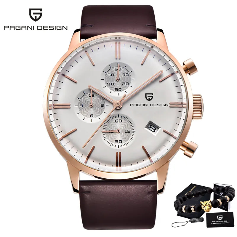 Original PAGANI DESIGN Luxury Automatic Date Watch Waterproof Chronograph VK67 Movement Watch For Men - Man Gifts Shop