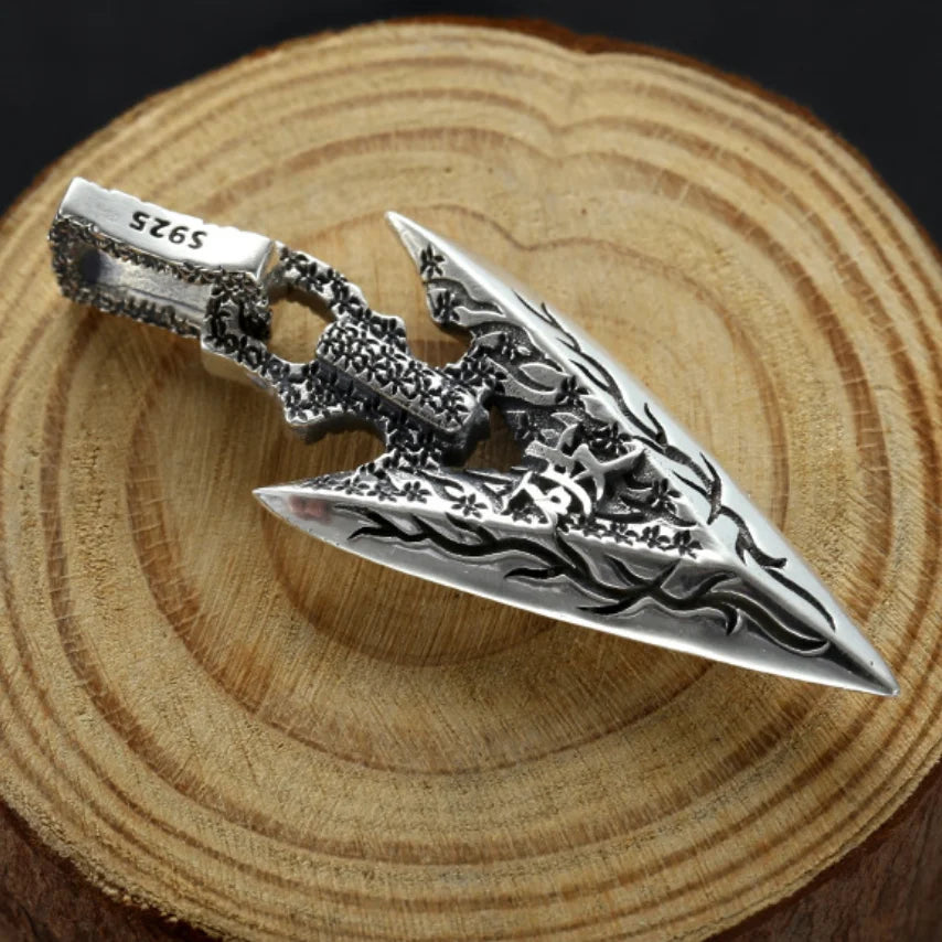 MGS S925 Sterling Silver Arrowhead Pendant for Men