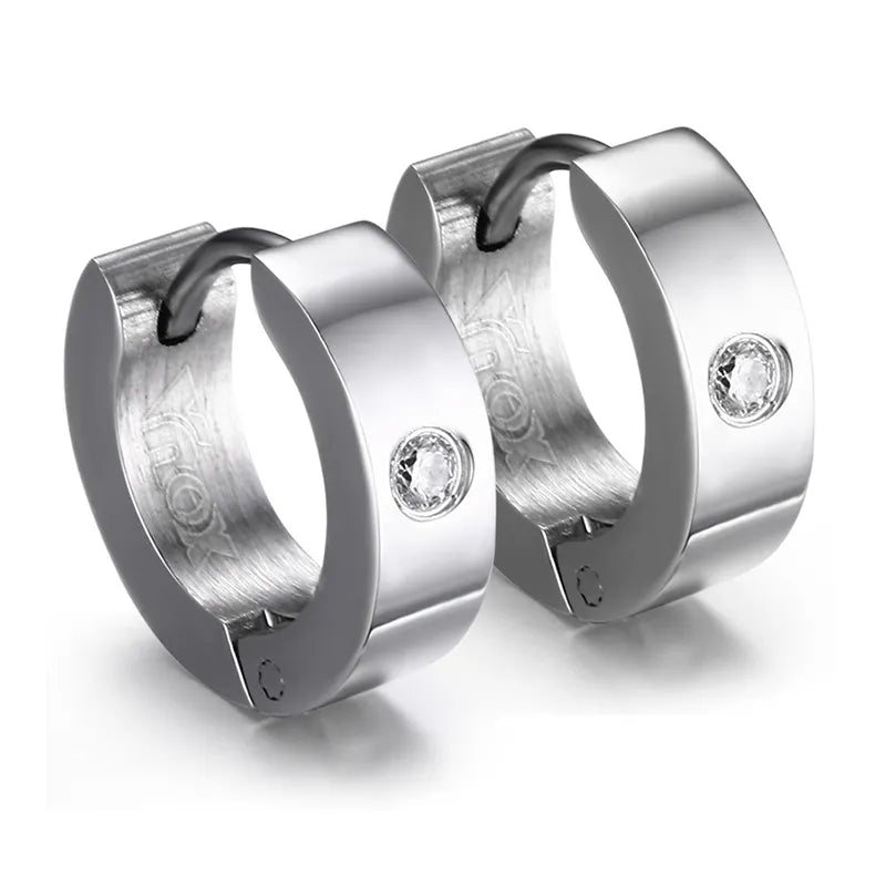 MGS Hoop Punk Stainless Steel Huggie Small Earrings Earrings for Men - Man Gifts Shop