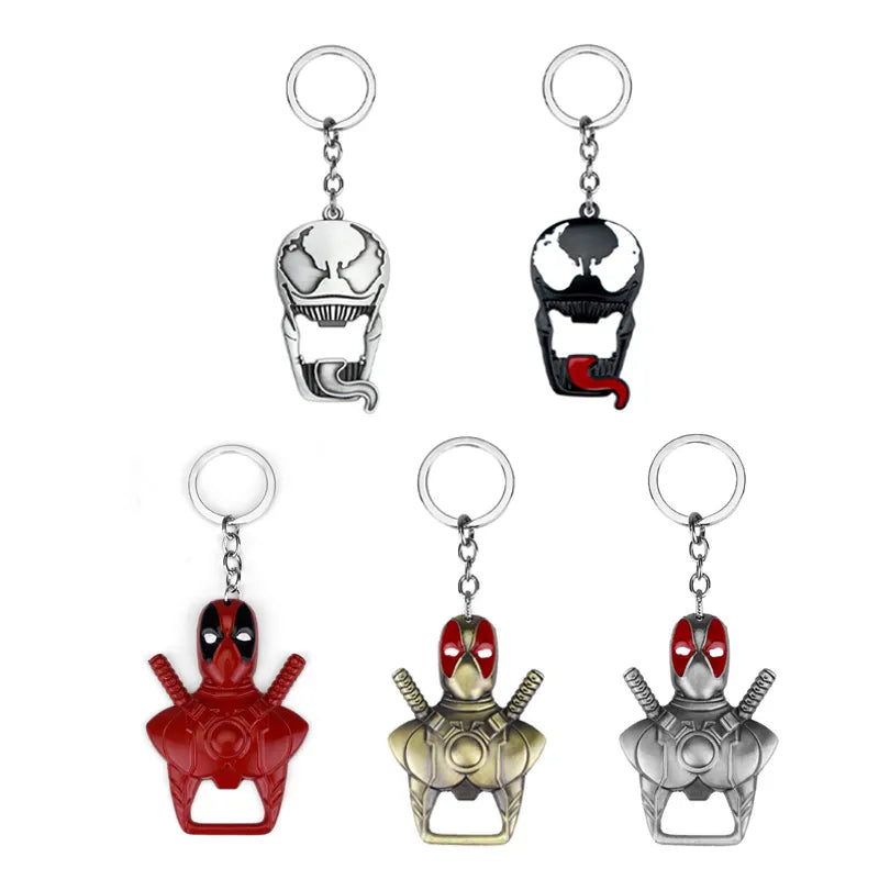 Anime Fan Key Pendant Deadpool Bottle Opener Keyring - A Superhero-Inspired Metal Model Keychain - Man Gifts Shop