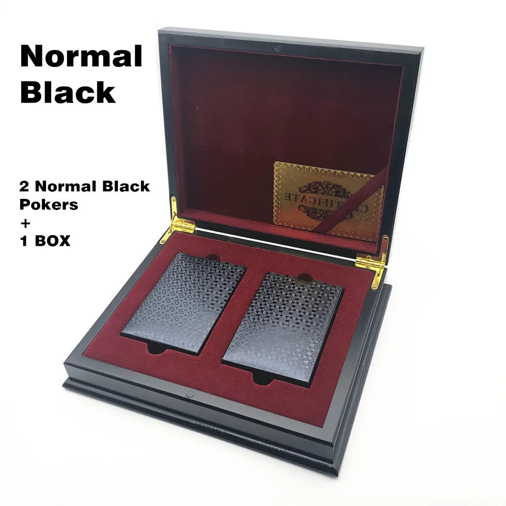 MGS 2 Waterproof Decks Plastic Poker With 1 Wooden Box - Man Gifts Shop