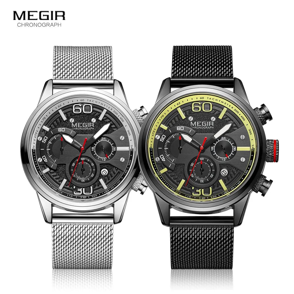 Original MEGIR Quartz Watch Mesh Strap Waterproof - Man Gifts Shop