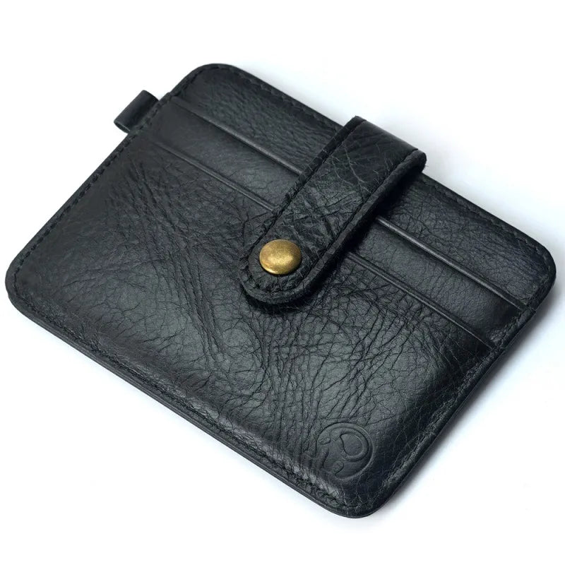 MGS Genuine Leather Slim Wallet Small Mini Money Wallet - Man Gifts Shop