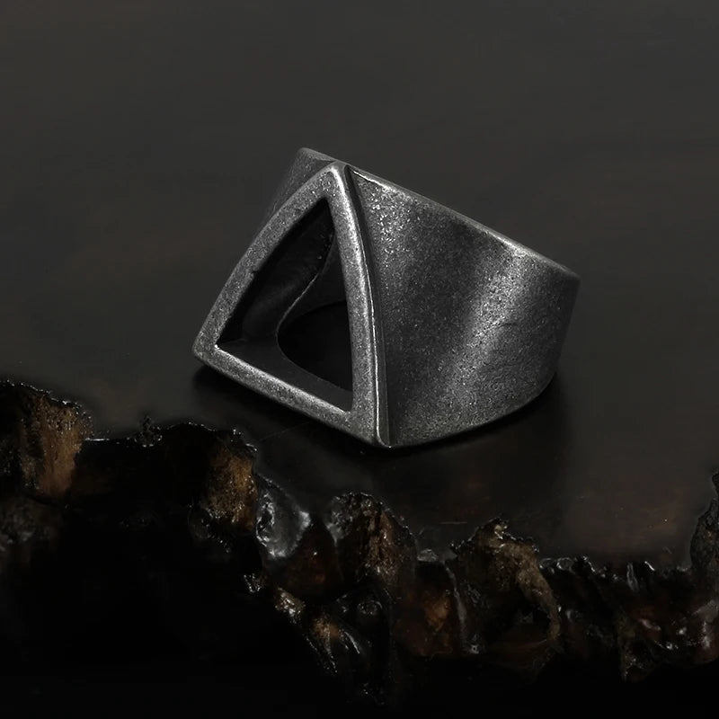 Forge Your Legacy: MGS Steel Viking Punk Gothic Antique Ring - A Timeless Old Style for Men's Rock & Roll, Kpop, and Biker Jewelry in Stainless Steel - Man Gifts Shop