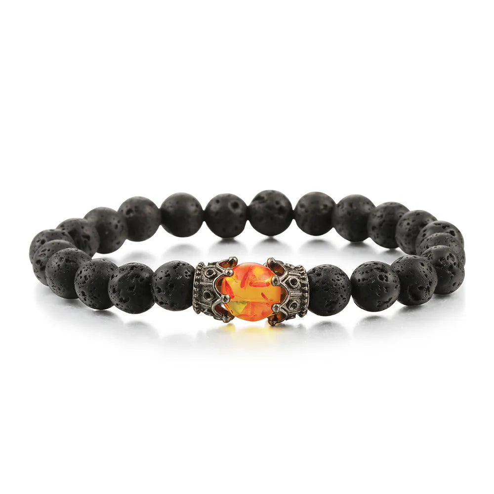 MGS Black Lava Stone Beads Charm Bracelet - Man Gifts Shop