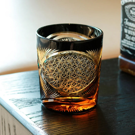 Elevate Your Drinking Experience with Japanese Style Edo Kiriko Multi-Color Whisky Glasses