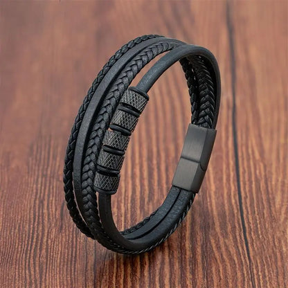 MGS Luxury Stainless Steel Beaded Bracelet Fashion Men's Jewelry - Man Gifts Shop
