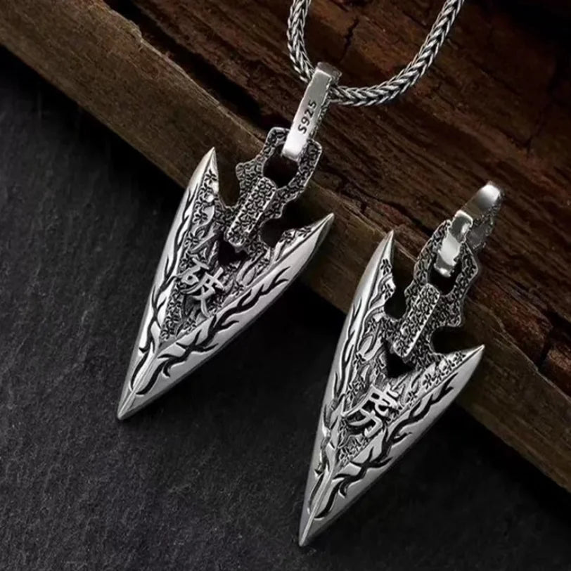 MGS S925 Sterling Silver Arrowhead Pendant for Men