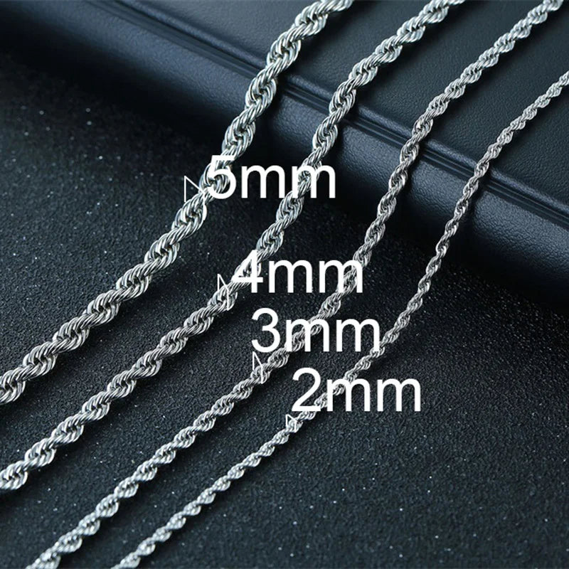 Timeless Twists: Rope Chain Necklaces for Effortless Style in High-Quality Stainless Steel