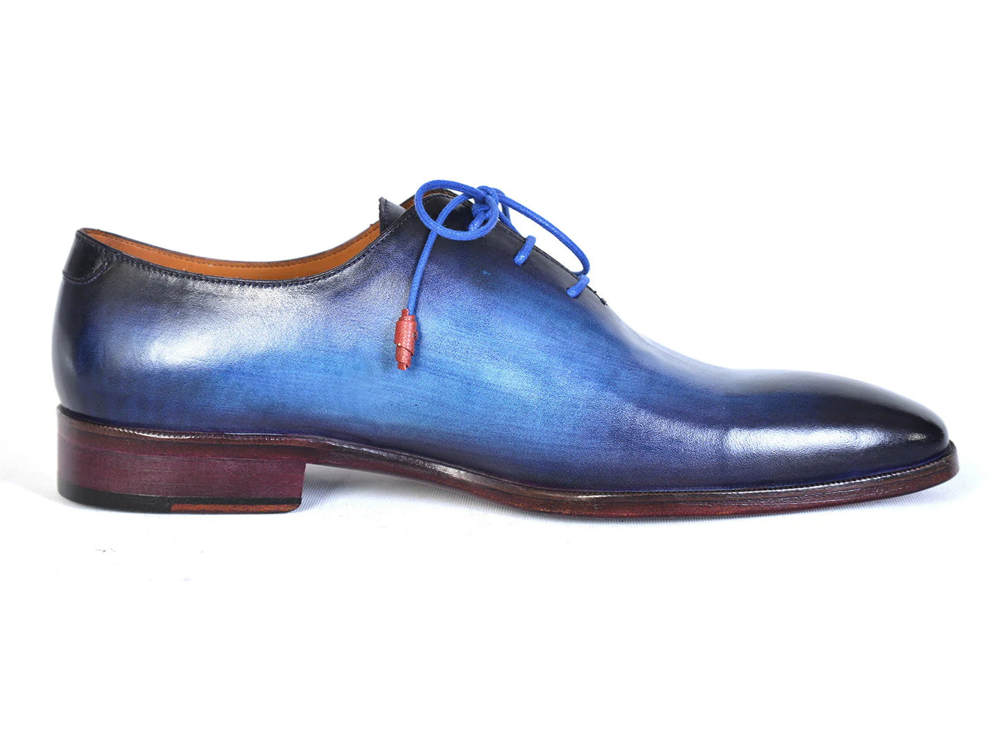 Original Paul Parkman® Men's Plain Toe Wholecut Oxfords Blue Hand-Painted - Man Gifts Shop