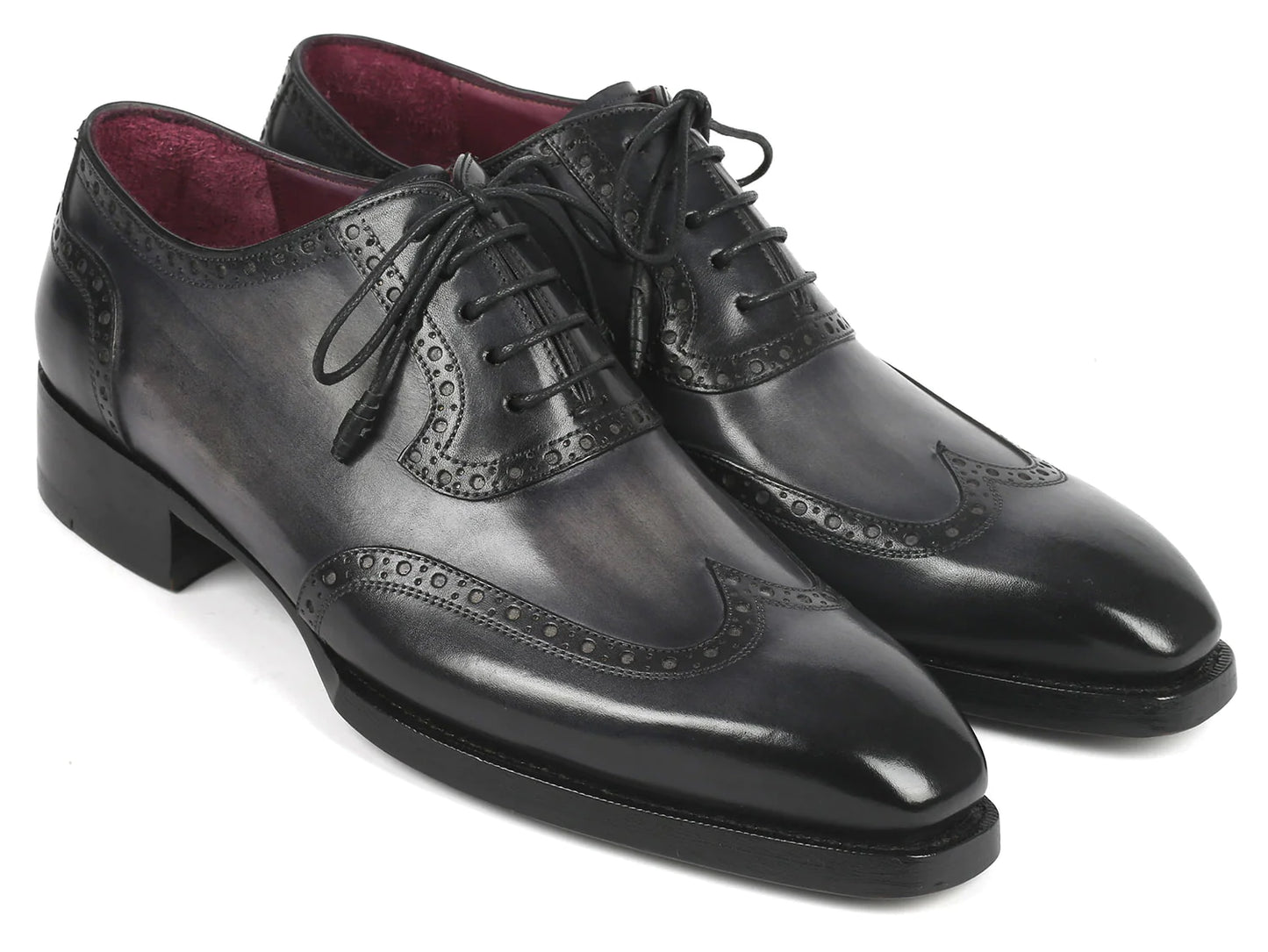 Original Paul Parkman® Goodyear Welted Men's Wingtip Oxfords Black & Gray - Man Gifts Shop