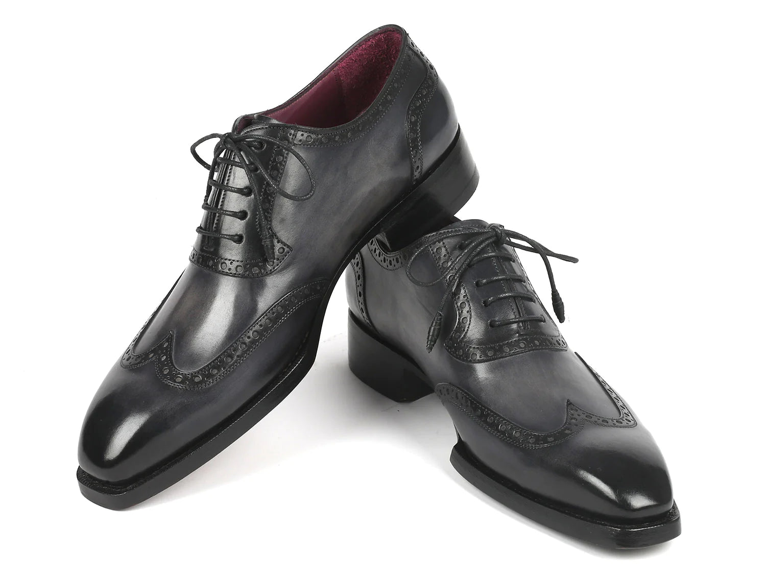 Original Paul Parkman® Goodyear Welted Men's Wingtip Oxfords Black & Gray - Man Gifts Shop