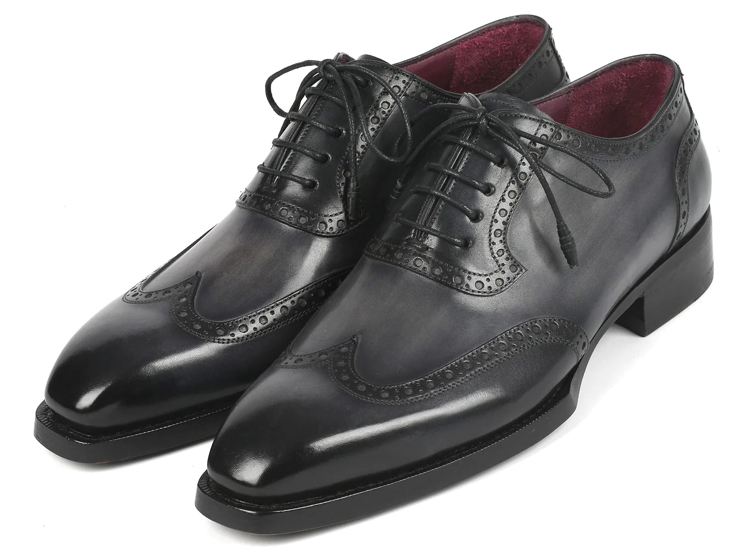 Original Paul Parkman® Goodyear Welted Men's Wingtip Oxfords Black & Gray - Man Gifts Shop