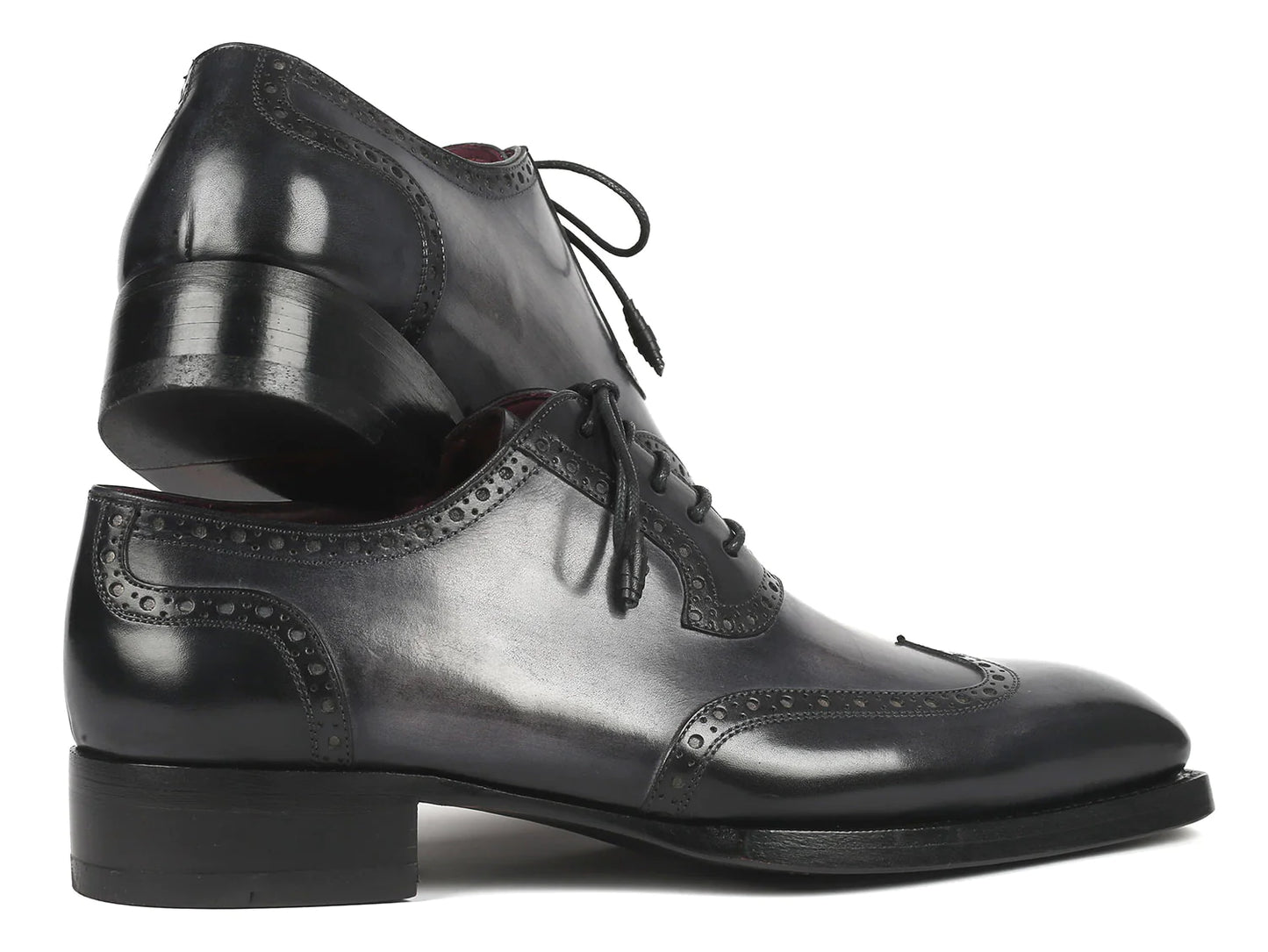 Original Paul Parkman® Goodyear Welted Men's Wingtip Oxfords Black & Gray - Man Gifts Shop