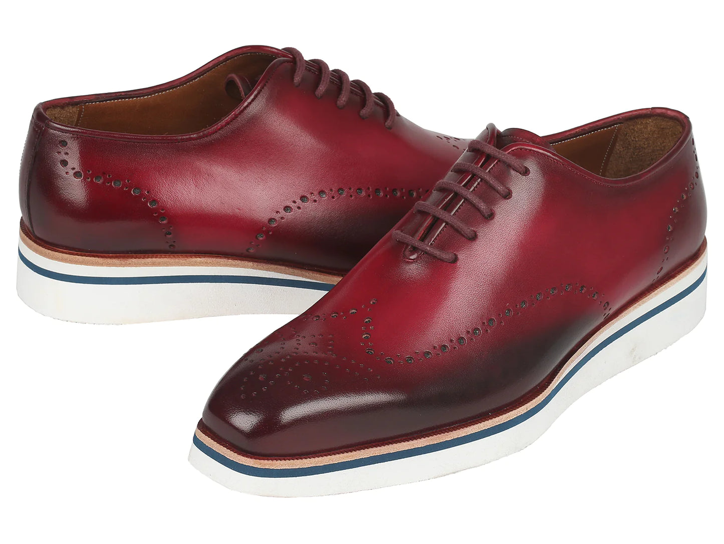 Original Paul Parkman® Men's Smart Casual Wingtip Oxfords Bordeaux - Man Gifts Shop