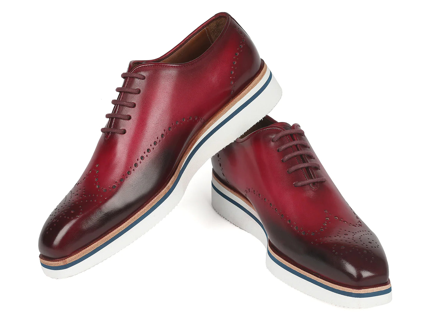 Original Paul Parkman® Men's Smart Casual Wingtip Oxfords Bordeaux - Man Gifts Shop