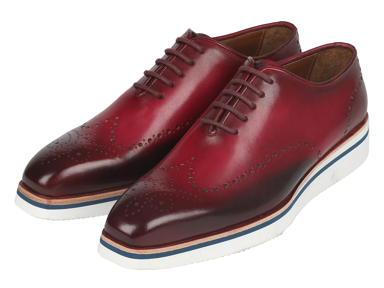 Original Paul Parkman® Men's Smart Casual Wingtip Oxfords Bordeaux - Man Gifts Shop