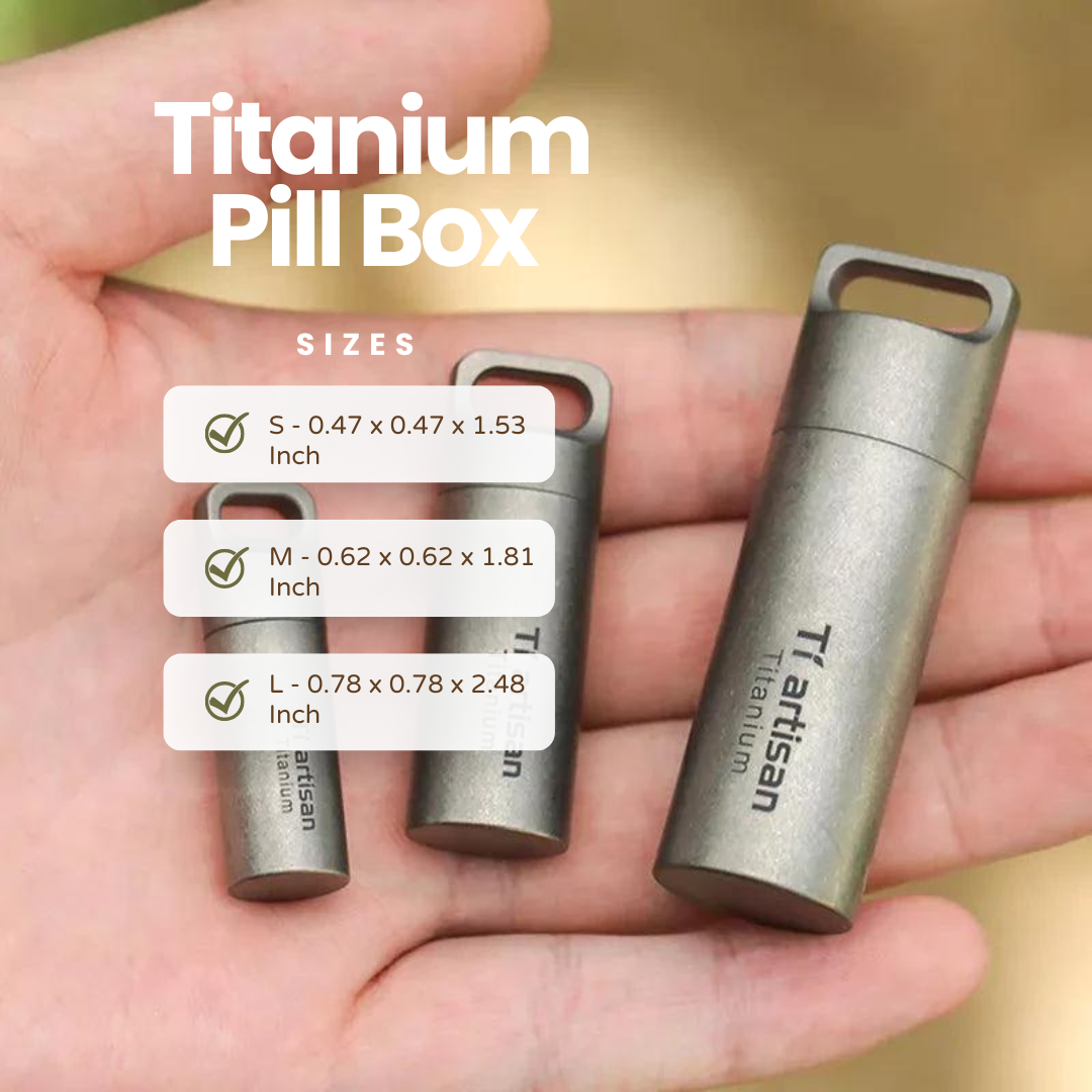 Mini EDC Sealed Titanium Pill Box