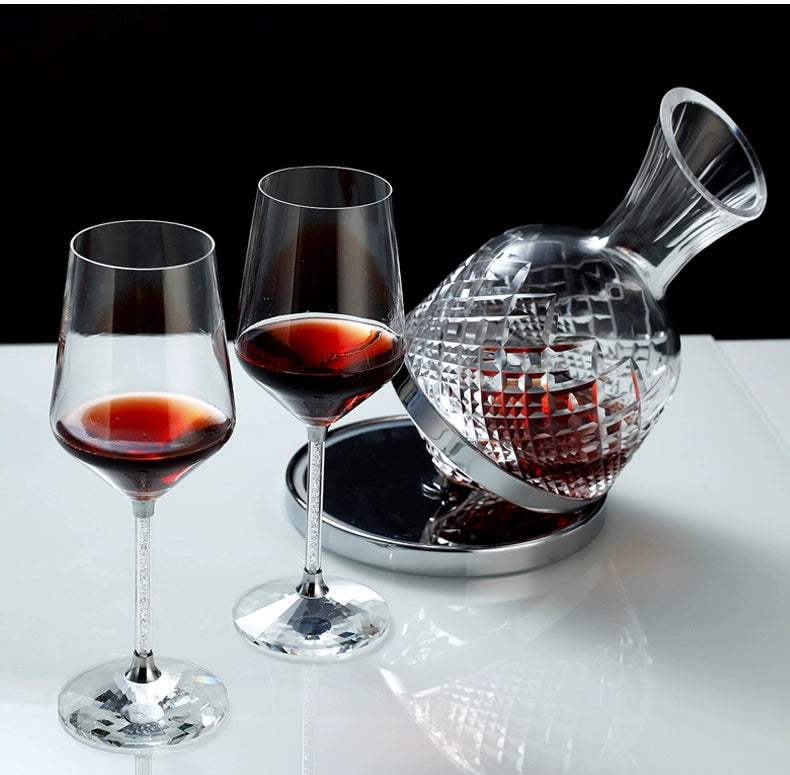 1500ml Crystal Glass Rotation Tumbler Wine Aerator Decanter