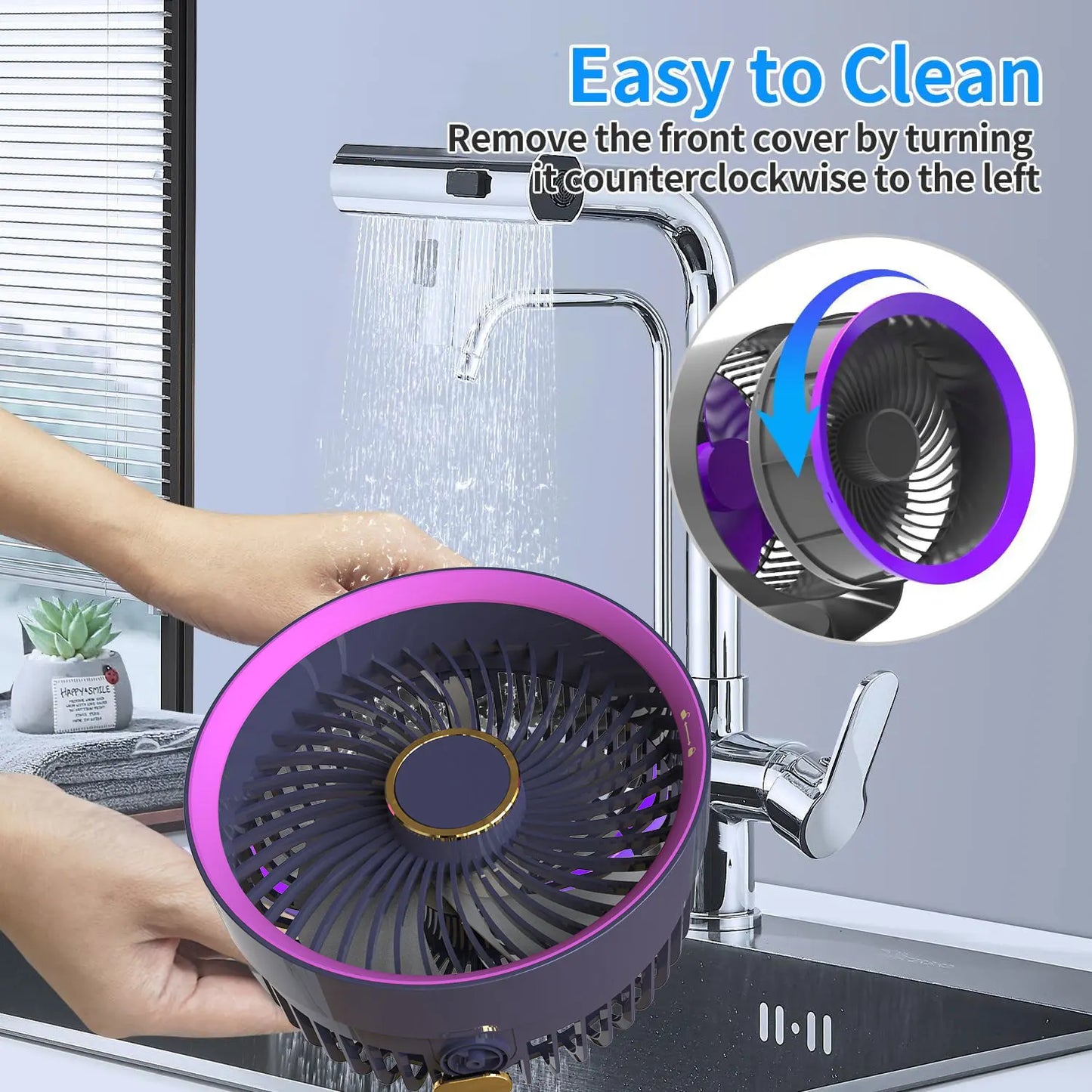 Quiet 28dB Table Air Circulator Fan - 90° Adjustable, Strong Airflow for Home & Office