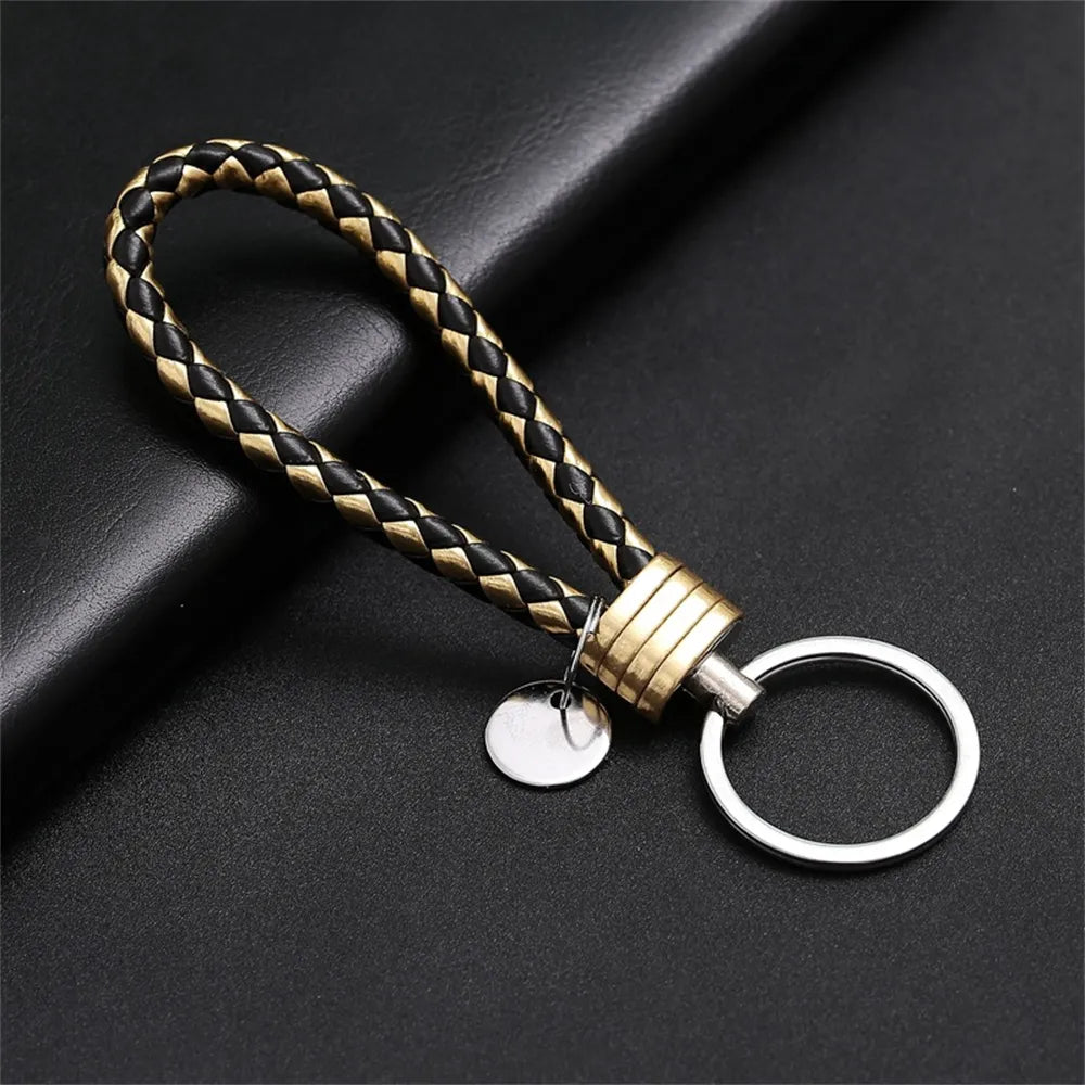 MGS PU Leather Braided Woven Rope EDC Keychain - Man Gifts Shop