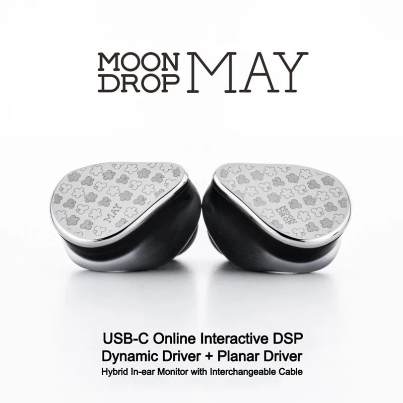 MOONDROP MAY DSP Headphones USB-C Online Interactive DSP Dynamic Driver Planar Driver Hybrid In-ear with Interchangeable Cable