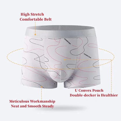 MGS 8Pcs/Lot Men's Sexy Underwear Boxer Shorts Milk Silk Soft Comfortable Fabric