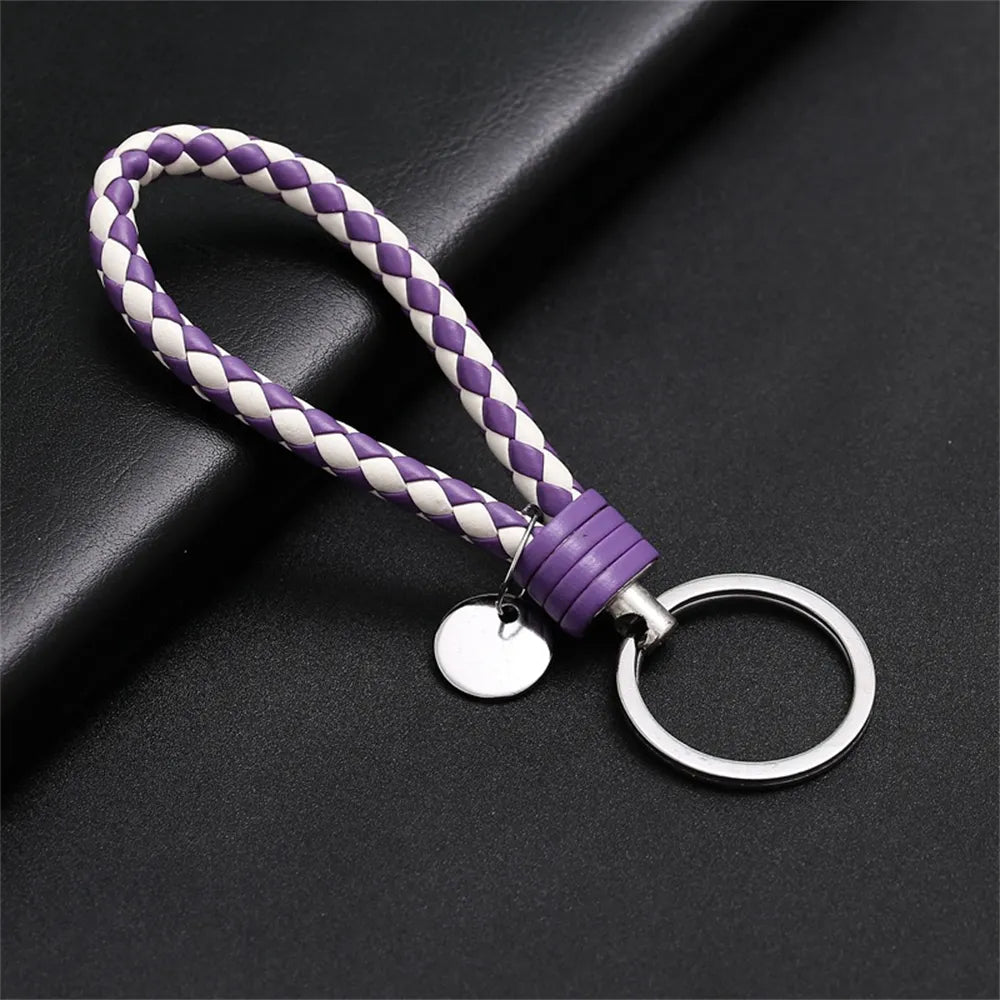 MGS PU Leather Braided Woven Rope EDC Keychain - Man Gifts Shop